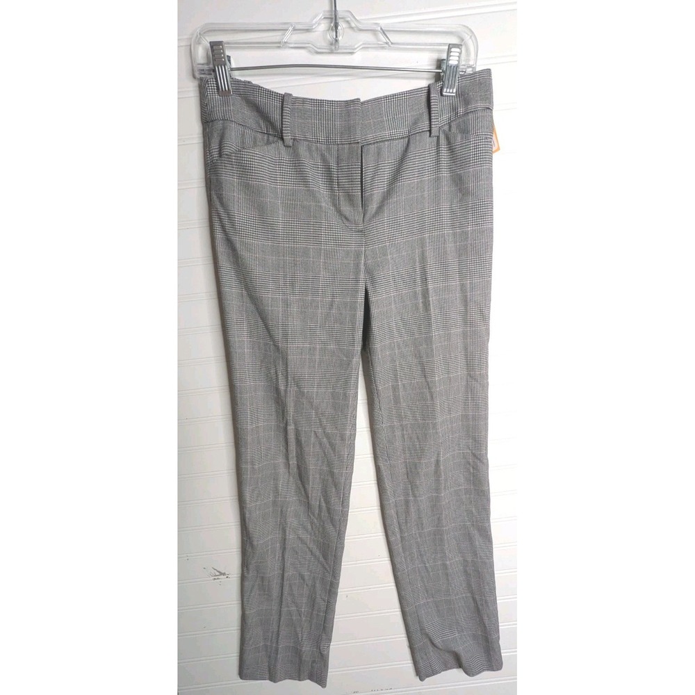 Talbots Women's Hampshire Ankle Pants Size 2 Black Pink Blue Plaid Business Wear